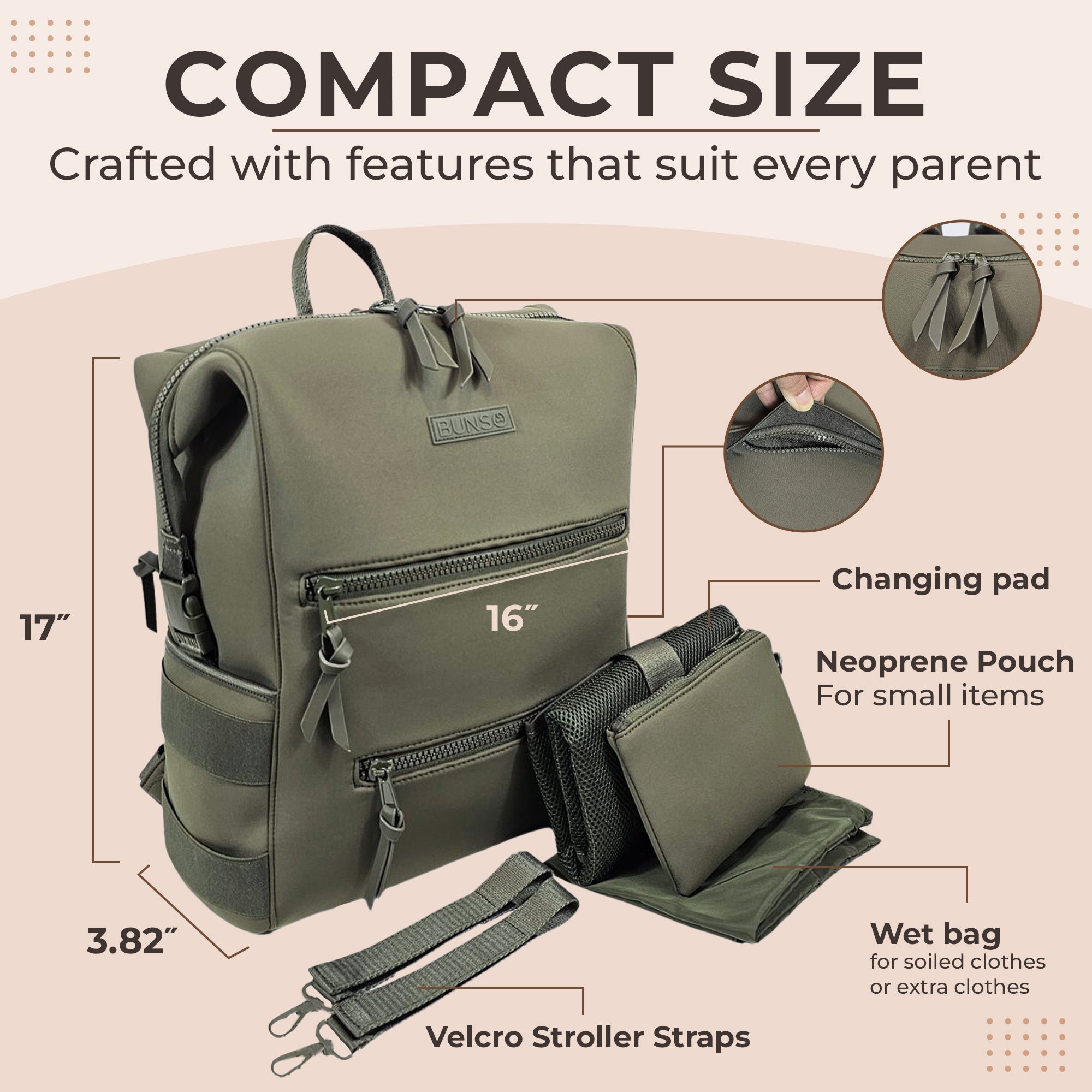 Neoprene Diaper Bag Backpack